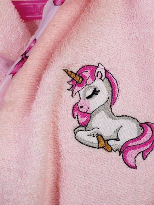 Dimcol Baby Hooded Towel Unicorn Pink