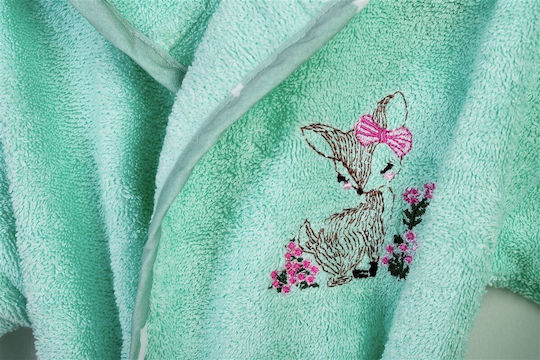 Dimcol Baby Bademantel mit Kapuzen Deer Mint