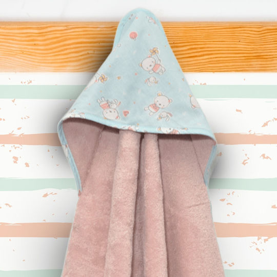 Baby Oliver Baby Oliver Mehrfarbiges Baby-Badetuch mit Kapuze 75x75cm