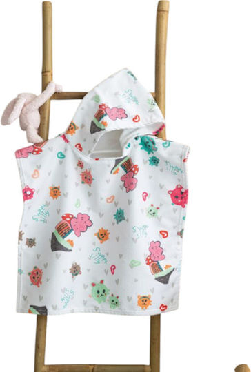 Palamaiki Baby Hooded Poncho Towel Multicolour 60x120cm