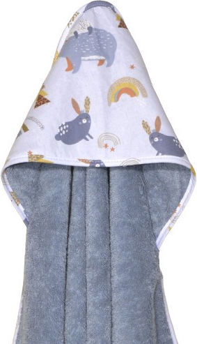 Baby Oliver Βρεφική Κάπα-Μπουρνούζι με Κουκούλα Ραφ 75x75εκ.