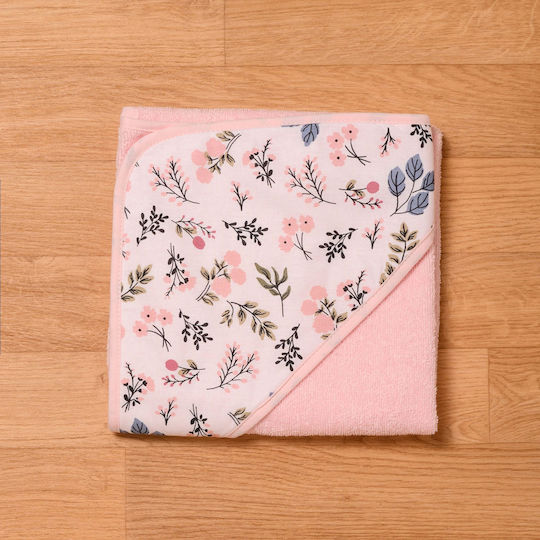 abo Baby-Badetuch mit Kapuzen Blumen & Schmetterlinge Mehrfarbig 75cm