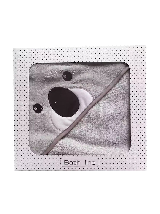 Das Home Βρεφική Κάπα-Μπουρνούζι με Κουκούλα Grey 80x80εκ.