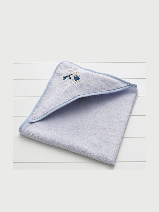 Vesta Home Baby Bath Towel Hooded Astra Light Blue 75x75cm