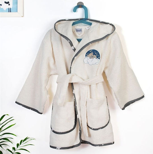 Dimcol Kinderbademantel Bear Ecru Mit Kapuze