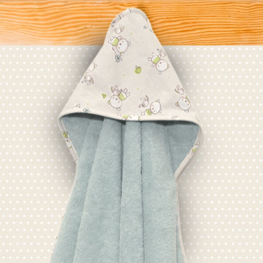 Baby Oliver Βρεφική Κάπα-Μπουρνούζι με Κουκούλα 75x75εκ.