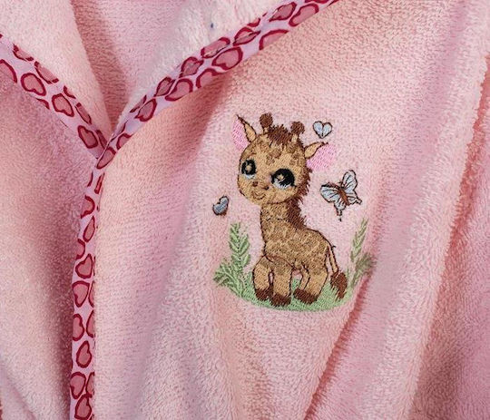 Dimcol Детски Халат Giraffe Розов с Качулка
