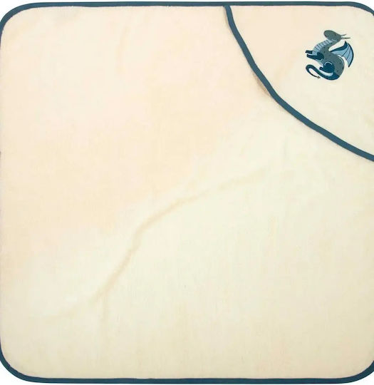 Greenwich Polo Club Βρεφική Κάπα-Μπουρνούζι με Κουκούλα Beige 80x80εκ.