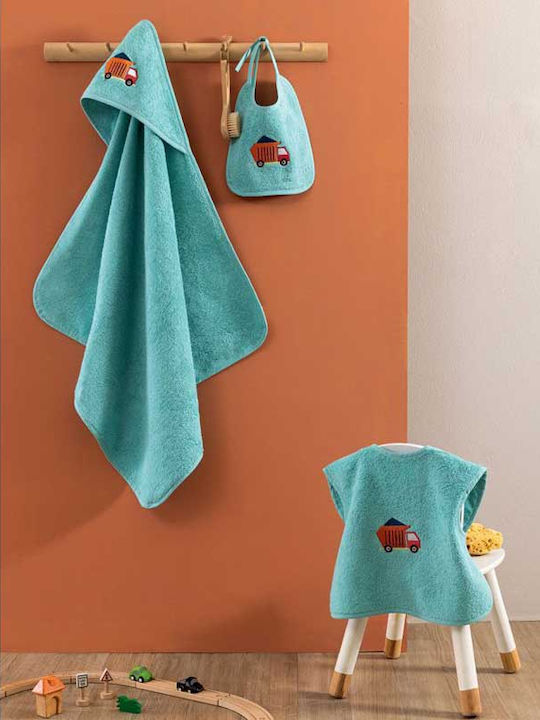 Palamaiki Baby Bath Set Hooded Joia Blue 60x75cm