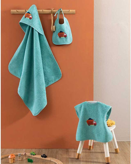 Palamaiki Baby Bath Set Hooded Joia Blue 60x75cm