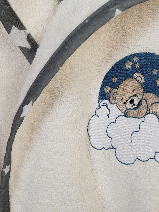 Dimcol Kids Bathrobe Bear Ecru with Hood