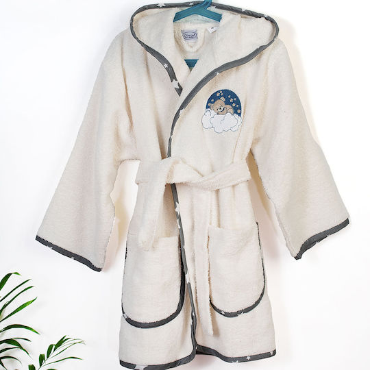 Dimcol Kinderbademantel Bear Ecru Mit Kapuze