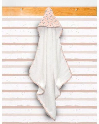 Baby Oliver Baby Hooded Bath Towel Pink 75x75cm