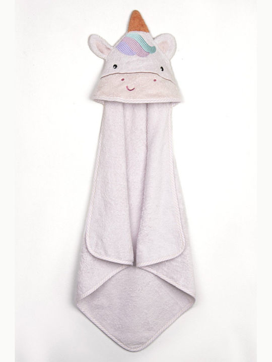 Nima Baby Hooded Bath Towel Luni Uni Lilac 75x75cm