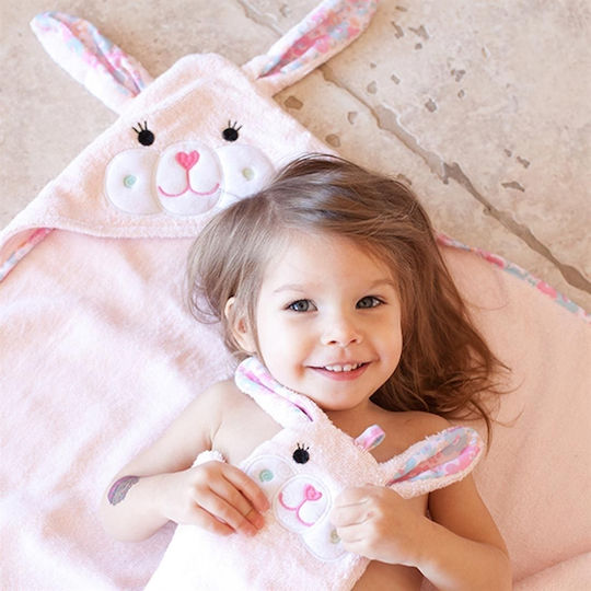 Zoocchini Baby-Badetuch mit Kapuzen Rosa 77x77cm