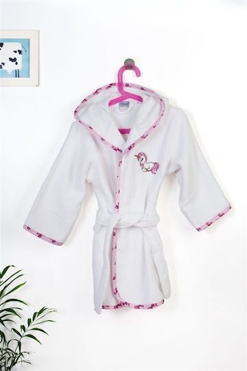 Dimcol Kids Bathrobe Unicorn White with Hood Dimcol Kids Bathrobe Unicorn White with Hood