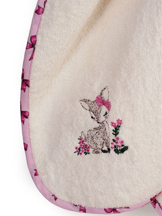 Dimcol Baby Hooded Towel Deer Ecru-Pink 75x85cm