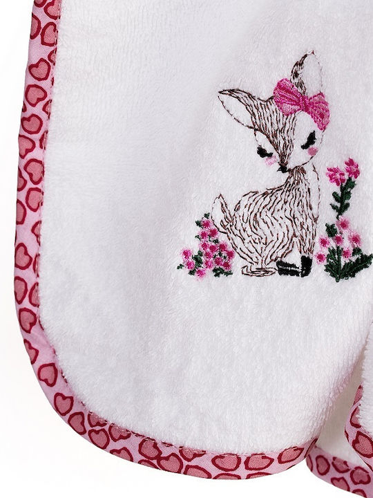 Dimcol Βρεφική Κάπα-Μπουρνούζι με Κουκούλα Giraffe White-pink 75x85εκ.