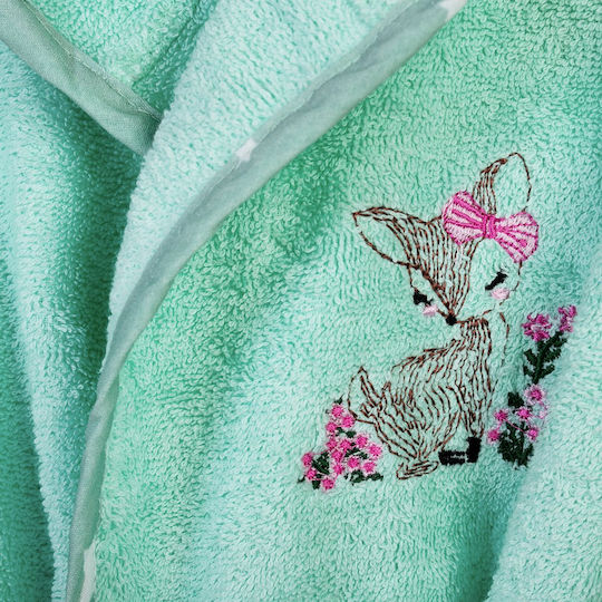 Dimcol Kinderbademantel Deer Grün Mit Kapuze