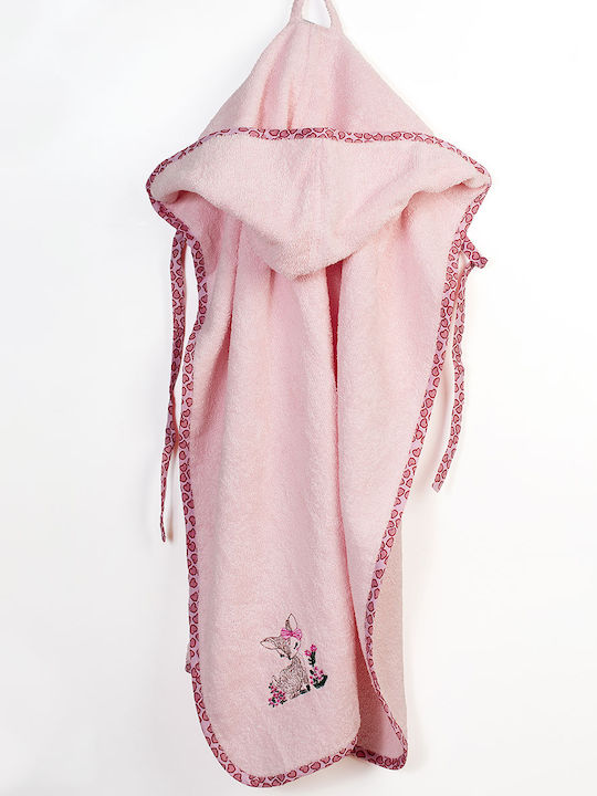 Dimcol Baby-Badetuch Mit Kapuze Deer Rosa 75x85cm
