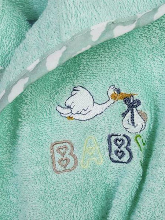 Dimcol Kids Bathrobe Stork Green Hooded