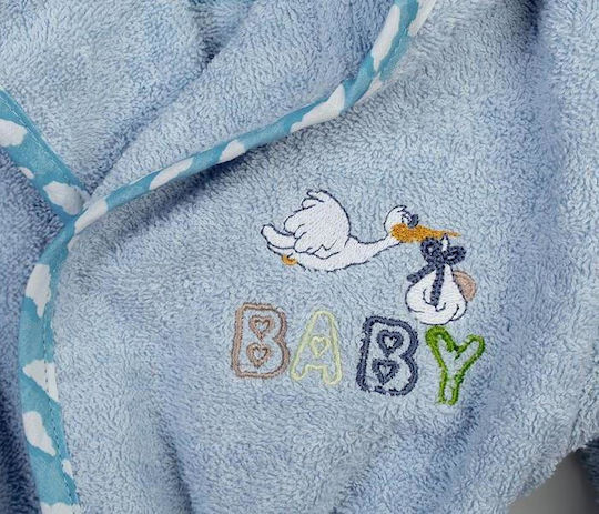 Dimcol Детски Халат Худи Stork Небесносин