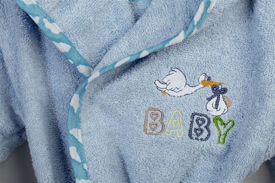 Dimcol Детски Халат Худи Stork Небесносин