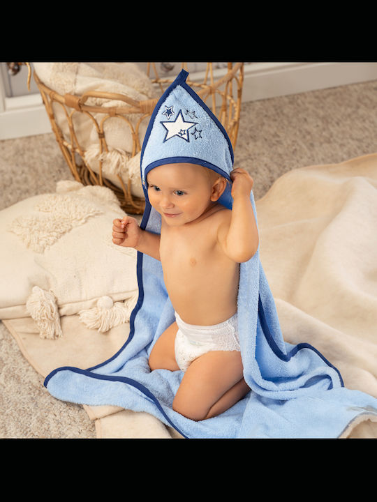 Akuku Baby Hooded Towel Bathrobe Blue 100x100cm