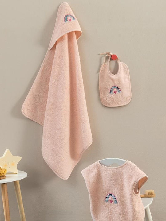 Palamaiki Baby Bath Set with Hood Joia Pink 60x75cm