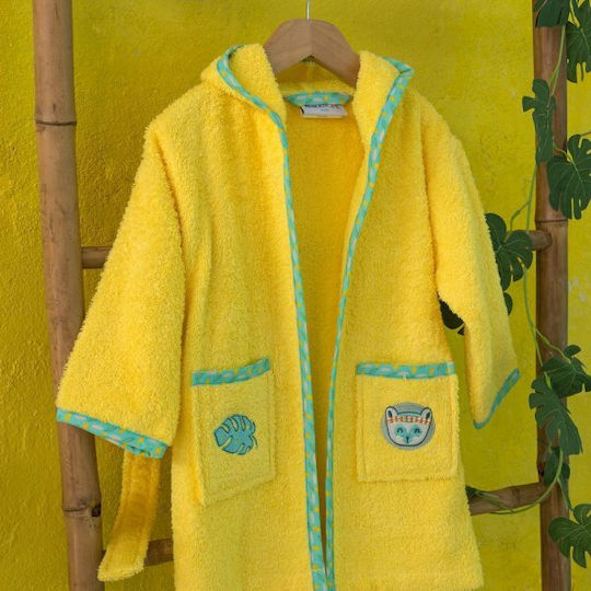 Nima Hooded Baby Bathrobe Akunga Yellow