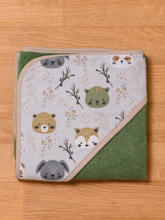 abo Hooded Baby Bath Towel Forest