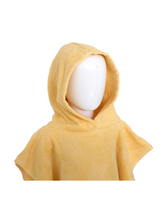 Baby Poncho Bathrobe Hooded Sea Yellow 55x70cm