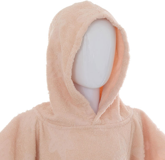 Βρεφικό Πόντσο-Μπουρνούζι με Κουκούλα Sea Pink 55x70εκ.