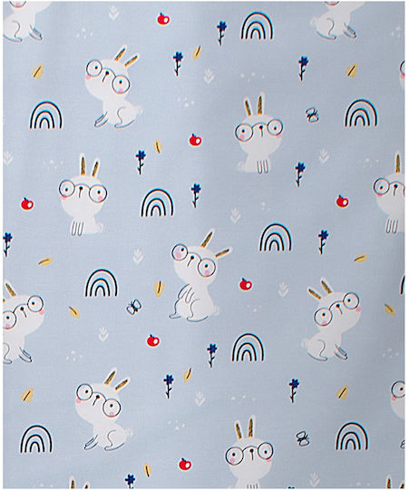 Dimcol Rabbit Garden 584 Бебешка Кърпа За Преповиване Памук Светлосиня 80x80см
