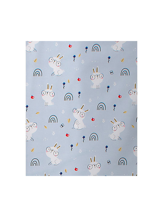 Dimcol Baby Cradle Cotton Sheet Rabbit Garden 584 Light Blue 80x110cm