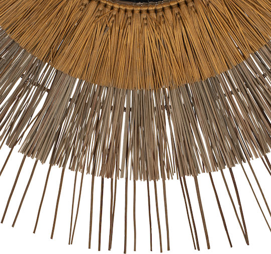 HomeMarkt Mendong Grass Wall Mirror with Beige Frame Diameter 105cm