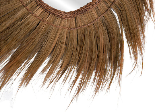 HomeMarkt Wandspiegel Ganzkörper Mit Beige Rattan Rahmen Durchmesser 130cm