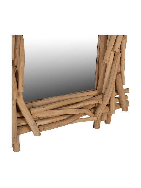 HomeMarkt Wandspiegel mit Braun Hölzernes Rahmen 100x80cm 1Stück