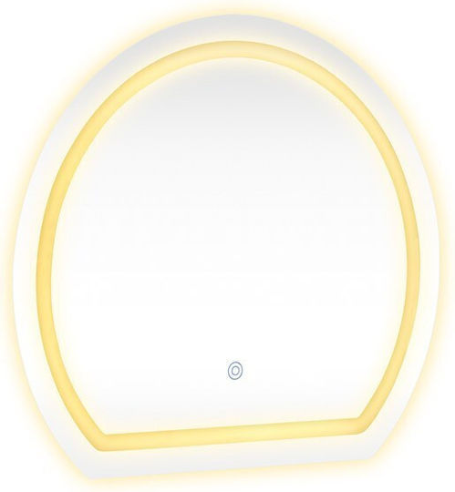 Pakketo Καθρέπτης Τοίχου με Γυάλινο Πλαίσιο & LED Φωτισμό 59.5x59.5cm