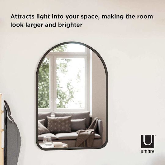 Umbra Hub Arched Wandspiegel mit Black Kunststoff Rahmen 91.4x61cm 1Stück