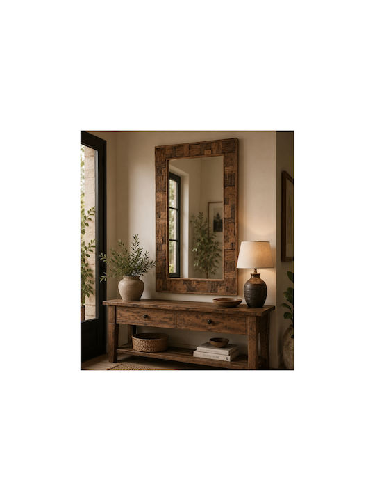 Atmosphera Ori Full-Length Wall Mirror With Brown Wooden Frame 115x70cm