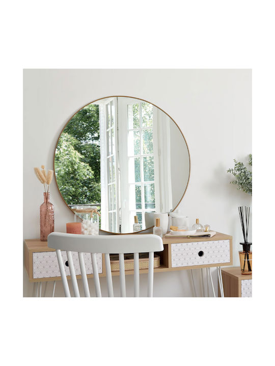 Atmosphera Alice Wandspiegel mit Gold Metallisch Rahmen Durchmesser 76cm 1Stück