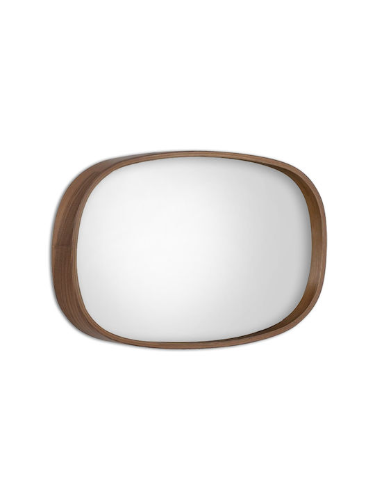 Hanah Home Cloudy Wall Mirror with Brown Wooden Frame 55x38cm
