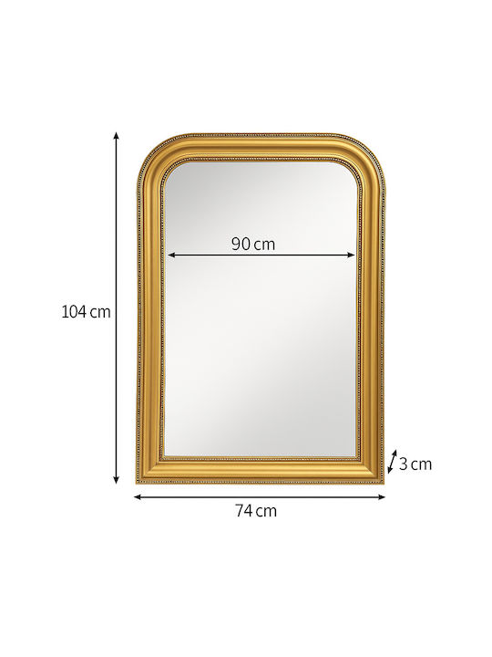 Wandspiegel mit Gold Hölzernes Rahmen 104x74cm 1Stück