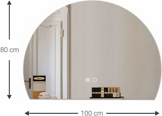 Polihome Lavatera Asymmetrischer Wandspiegel mit LED-Beleuchtung 80x10cm