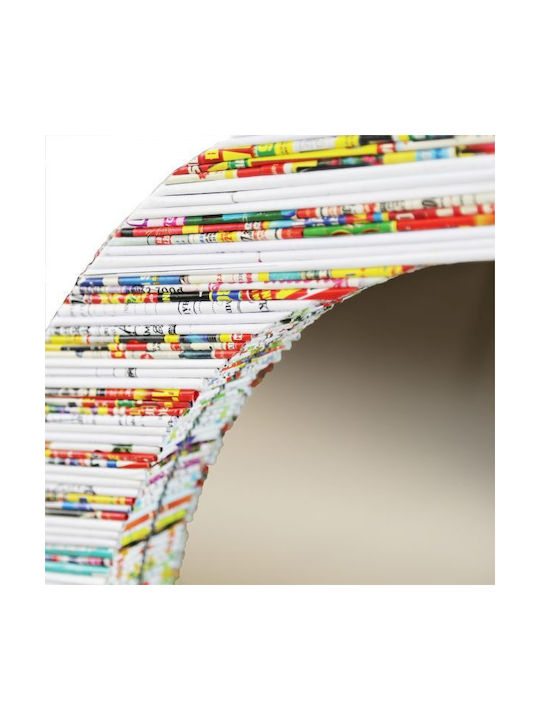 Synchronia Oglindă de Perete Din reviste reciclate cu Multicolor Ramă din Diametru 60cm 1buc