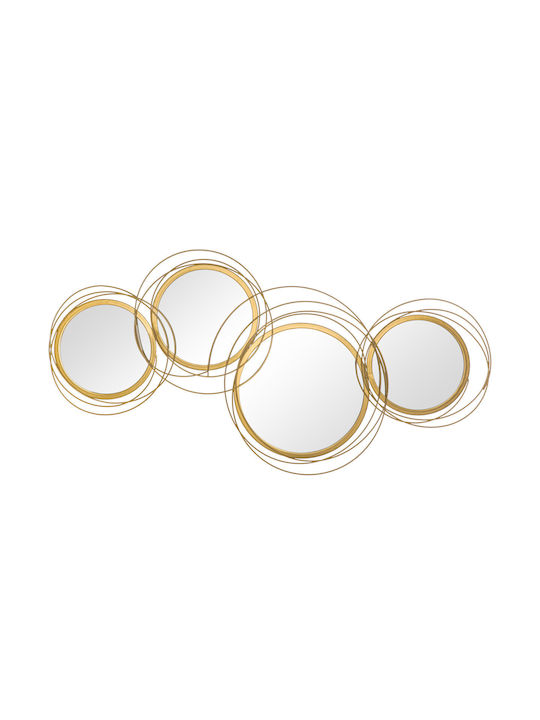 HomCom Wandspiegel mit Goldmetallrahmen Durchmesser 56cm