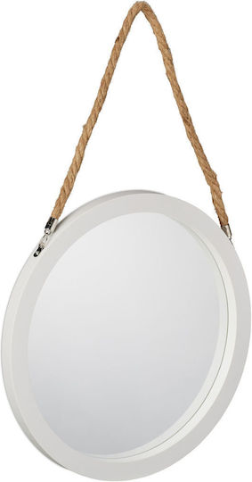 Relaxdays Wandspiegel mit Weißem Glasrahmen Durchmesser 35cm Relaxdays Wandspiegel mit Weißem Glasrahmen Durchmesser 35cm