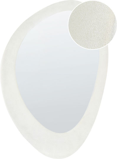 Samt-Wandspiegel 90 cm Gebrochenes Weiß Audes Samt-Wandspiegel 90 cm Gebrochenes Weiß Audes