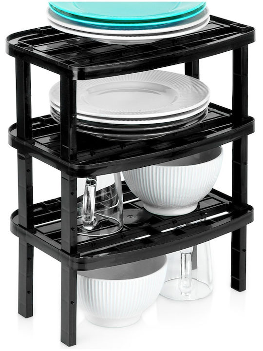 Vilde Suport De Masă Din Plastic 31x22x14.5cm 3 Bucăți Negru